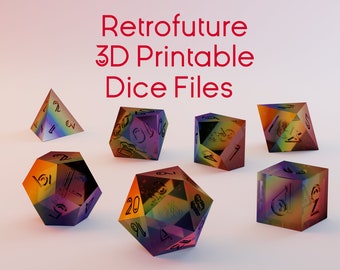3D Printable "Retrofuture" Dice Files
