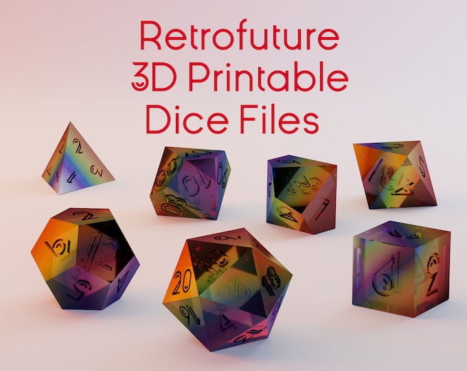3D Printable "Retrofuture" Dice Files
