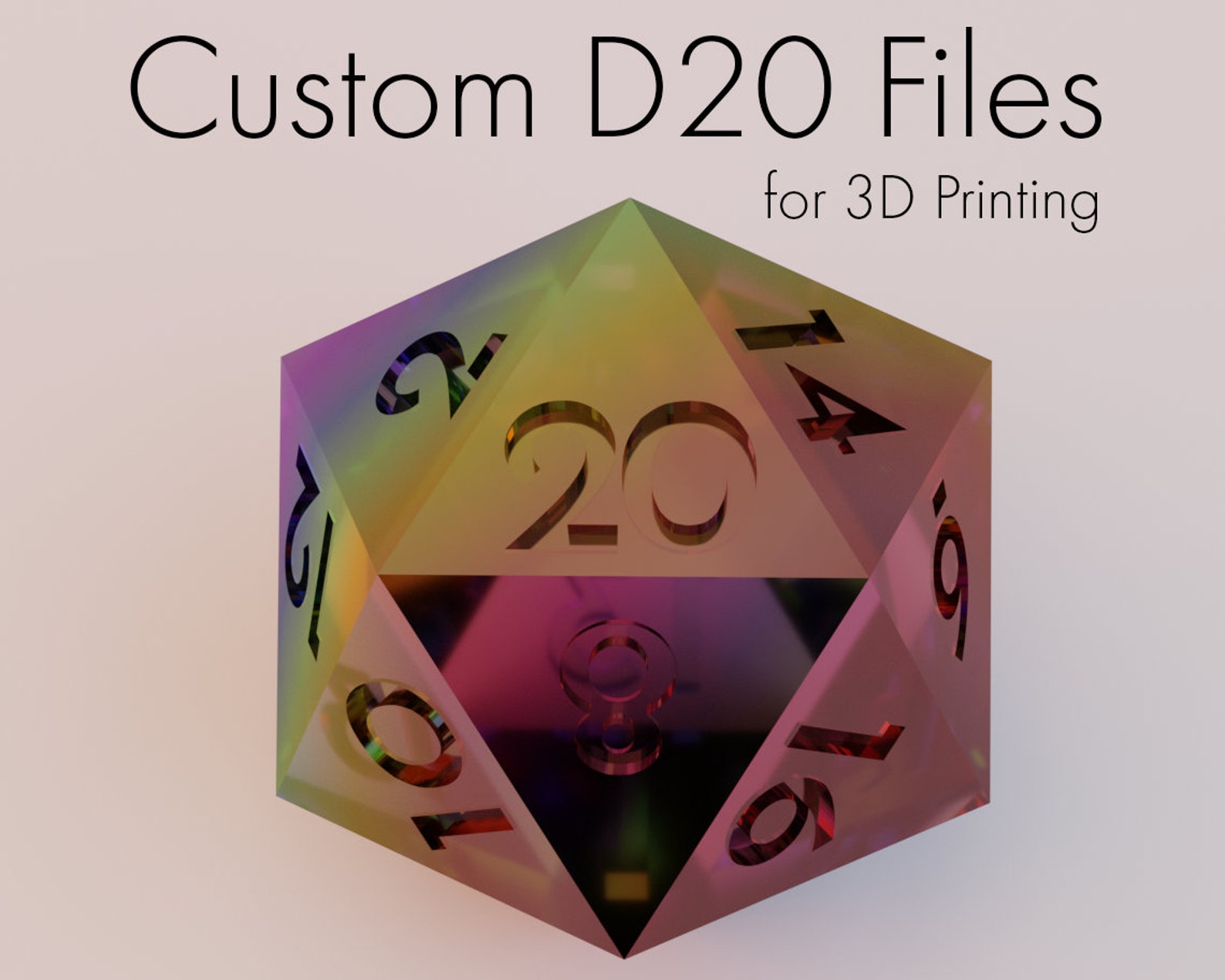 Custom Dice File Standard Shape D20 STL for 3D Printing Etsy
