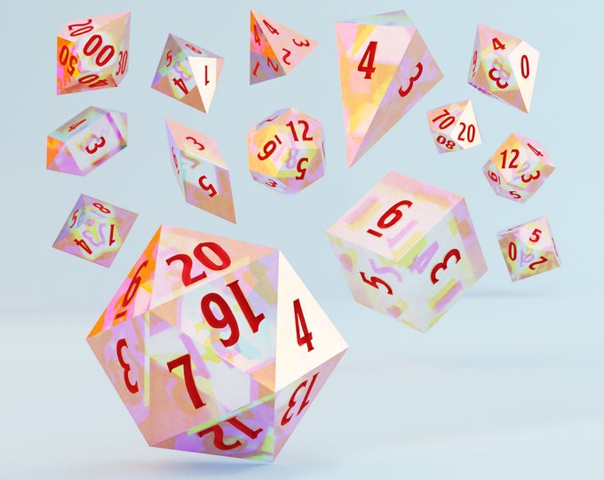 Ready-to-Print Sharp-Edged Dice Set for 3D Printing (Average/Normal Size, Modesto Font), Dice Masters Set, Presupported, Supports Included