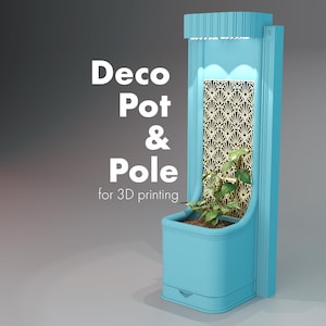 Deco Moss Pole & Pot with Light, STLs for 3D printing, Plant Totem, Modular Self-Watering Pole, Climbing Plant Supports Indoor, Vine Trellis