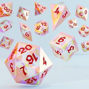 Ready-to-Print Sharp-Edged Dice Set for 3D Printing (Average/Normal Size, Gothica Font), Dice Masters Set, Presupported, Supports Included