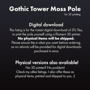 Gothic Tower Stackable Moss Pole STLs for 3D printing, Plant Totem, Modular Self-Watering Pole, Climbing Plant Supports Indoor, Trellis image 7