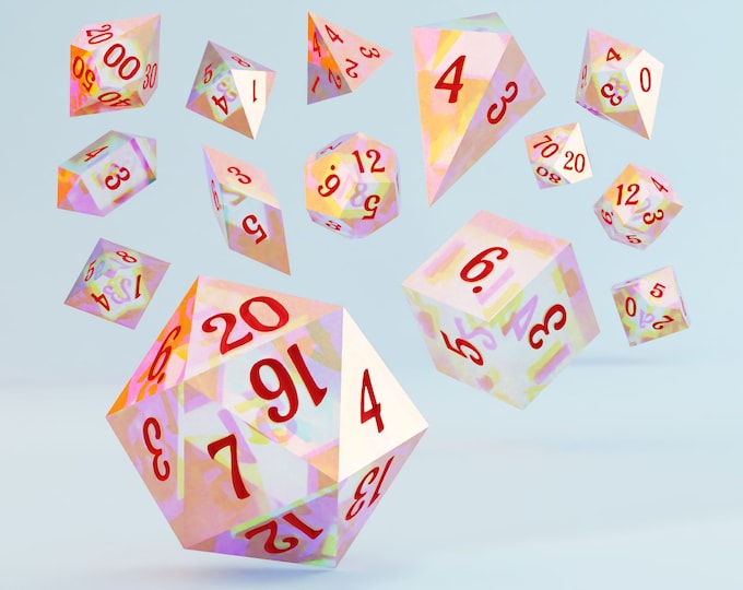 Ready-to-Print Sharp-Edged Dice Set for 3D Printing (Average/Normal Size, Aladin Font), Dice Masters Set, Presupported, Supports Included