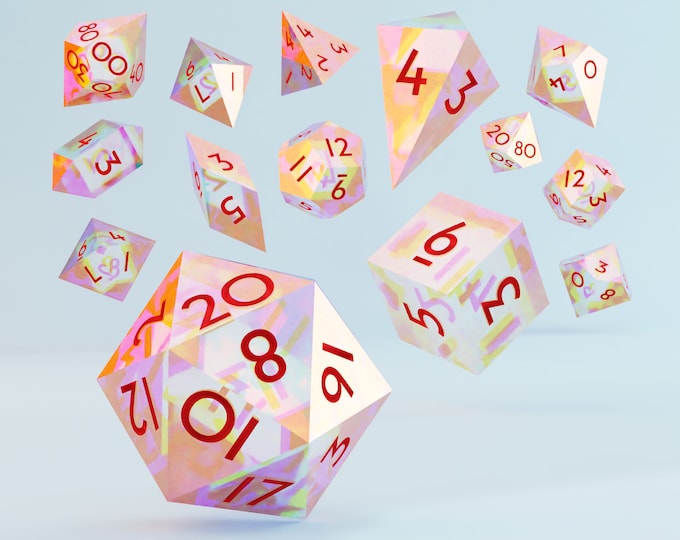 Ready-to-Print Sharp-Edged Dice Set for 3D Printing (Average/Normal Size, Alata Font), Dice Masters Set, Presupported, Supports Included