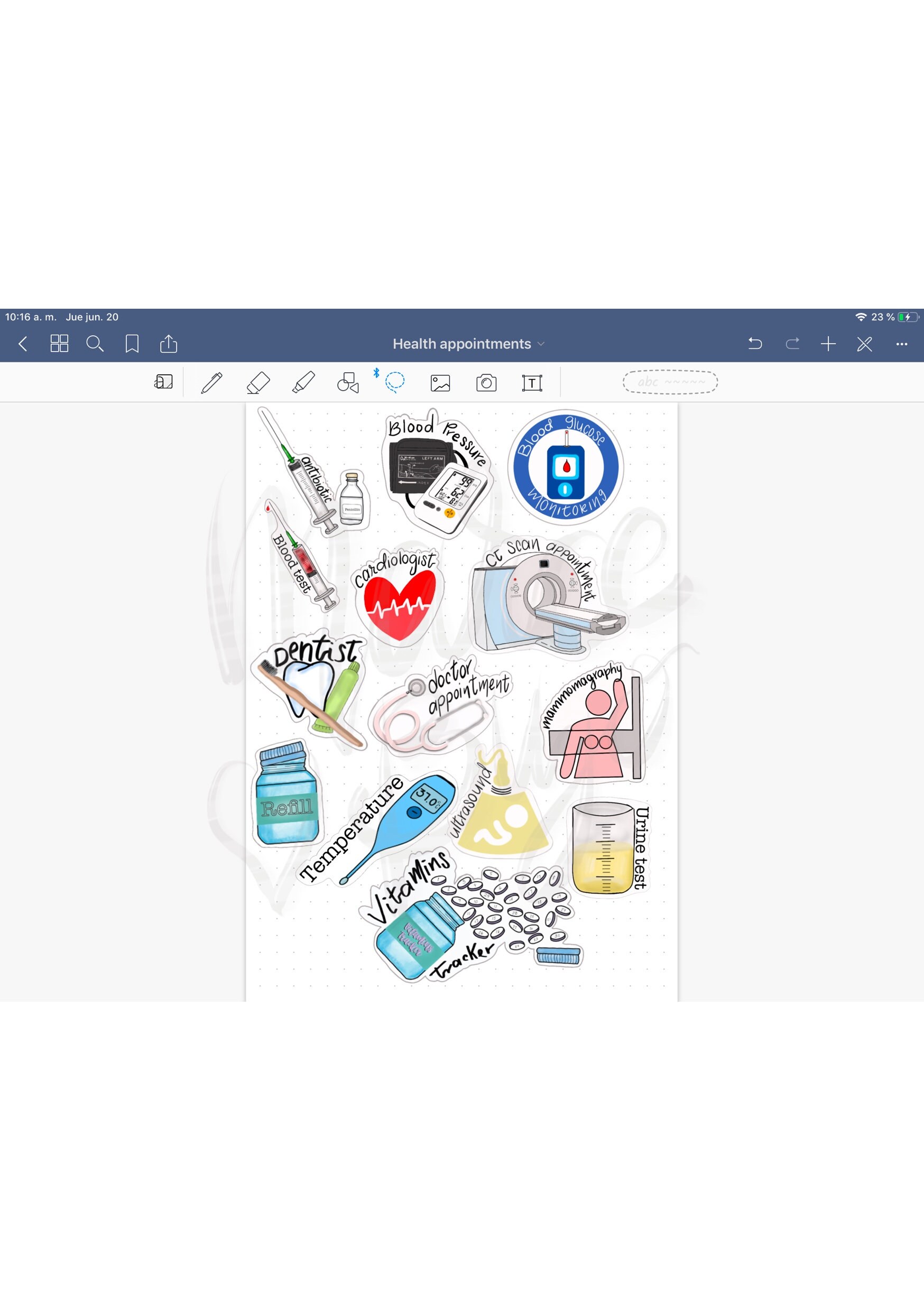 Health Appointments Stickers, Health Tracker, Mammography Sticker ...