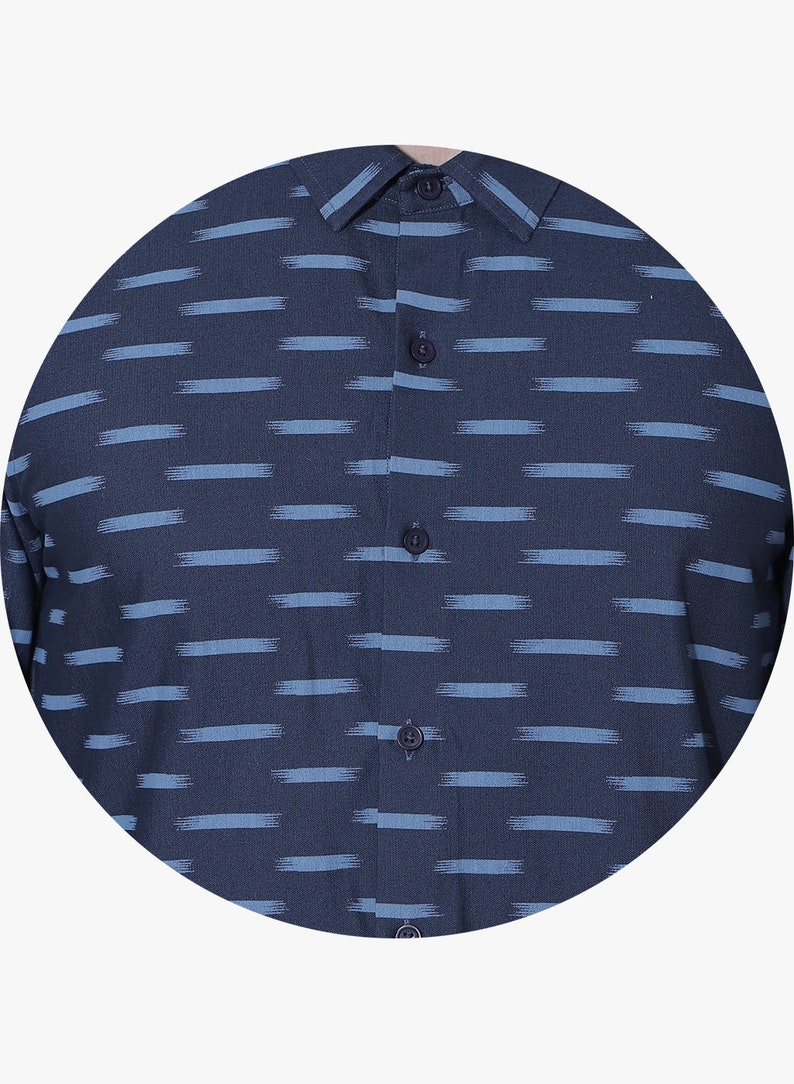 Ikat Oxford overhemd met opengewerkte kraag Overhemd met knopen en lange mouwen Hawaiiaans overhemd Feestshirt Vriendje cadeau Vakantie overhemd afbeelding 5