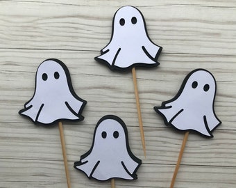 Halloween Cupcake Toppers/Spooky/Halloween/Halloween Decor/Halloween Party Decorations/Ghost Cupcake Toppers/Ghost Decorations