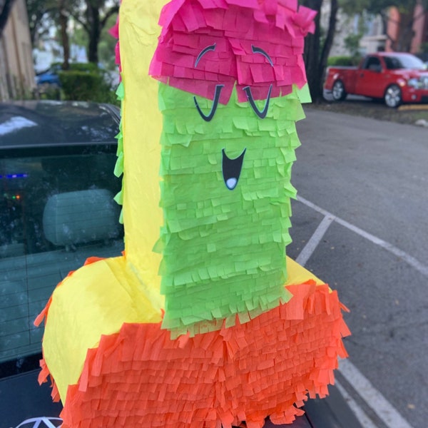 Neon Bachelorette Party Penis Piñata, Glow In The Dark, Hens Decorations, Last Fling Before The Ring, Same Penis Forever, Pecker Piñata