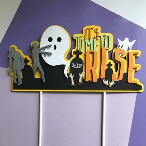 Spooky Halloween Cake Topper: Zombie Graveyard Party Decor