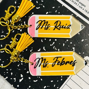 Personalized Pencil Keychain/Teacher Appreciation Gift/Gifts For Teachers/Keychains/Personalizes Gifts/Back to school/Pencil Keychain