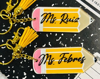 Personalized Pencil Keychain/Teacher Appreciation Gift/Gifts For Teachers/Keychains/Personalizes Gifts/Back to school/Pencil Keychain