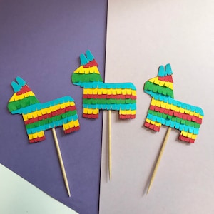 Piñata Cupcake Topper, Cinco de Mayo, Mexican Piñata, Burro Cupcake Topper, Donkey Cupcake Topper