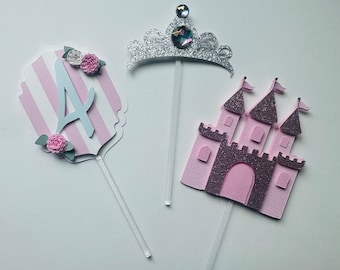 Princess Cupcake Toppers: Castle, Crown, & Age Frame