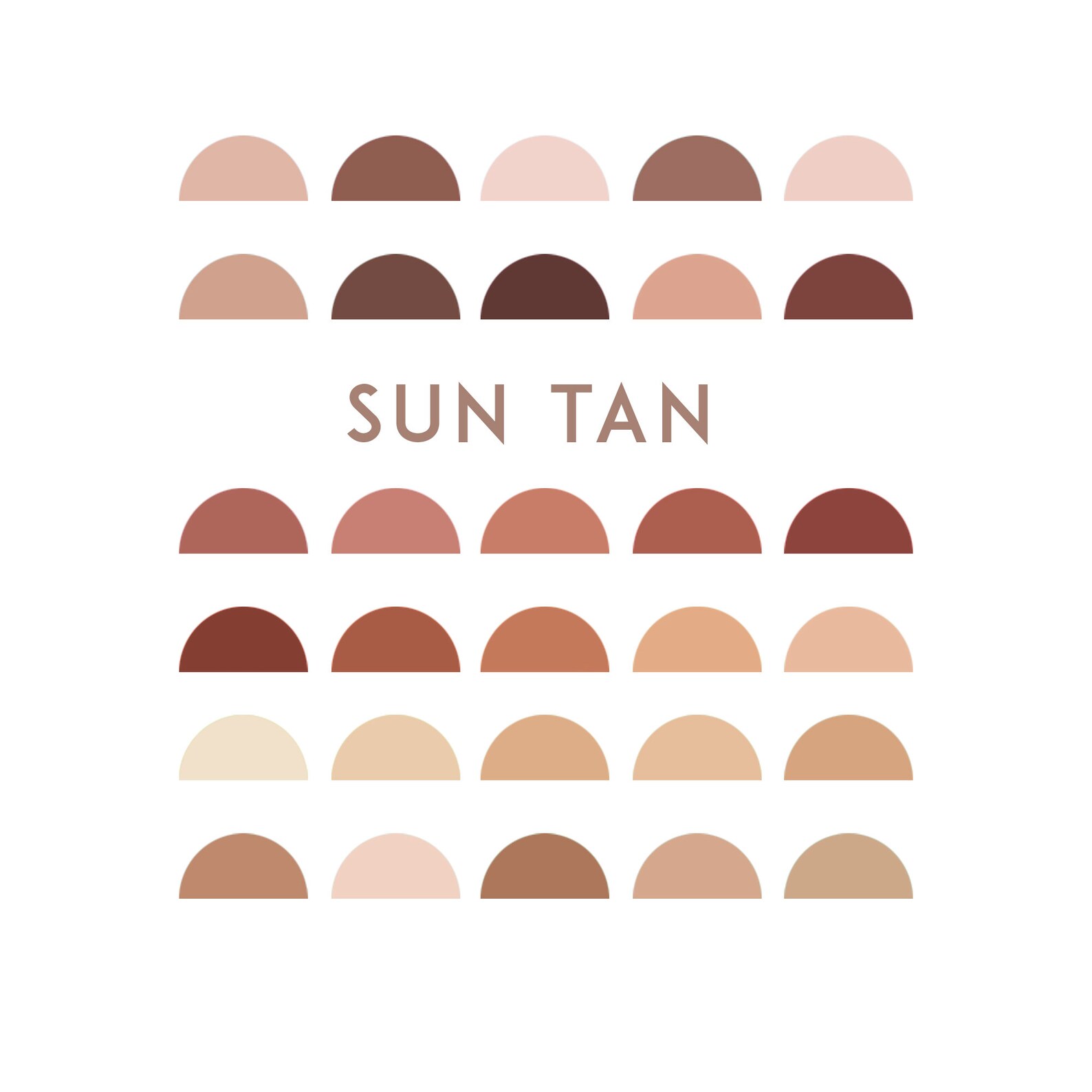 Sun Tan Procreate Swatch Color Palette 30 Tanned Skin Themed Color ...