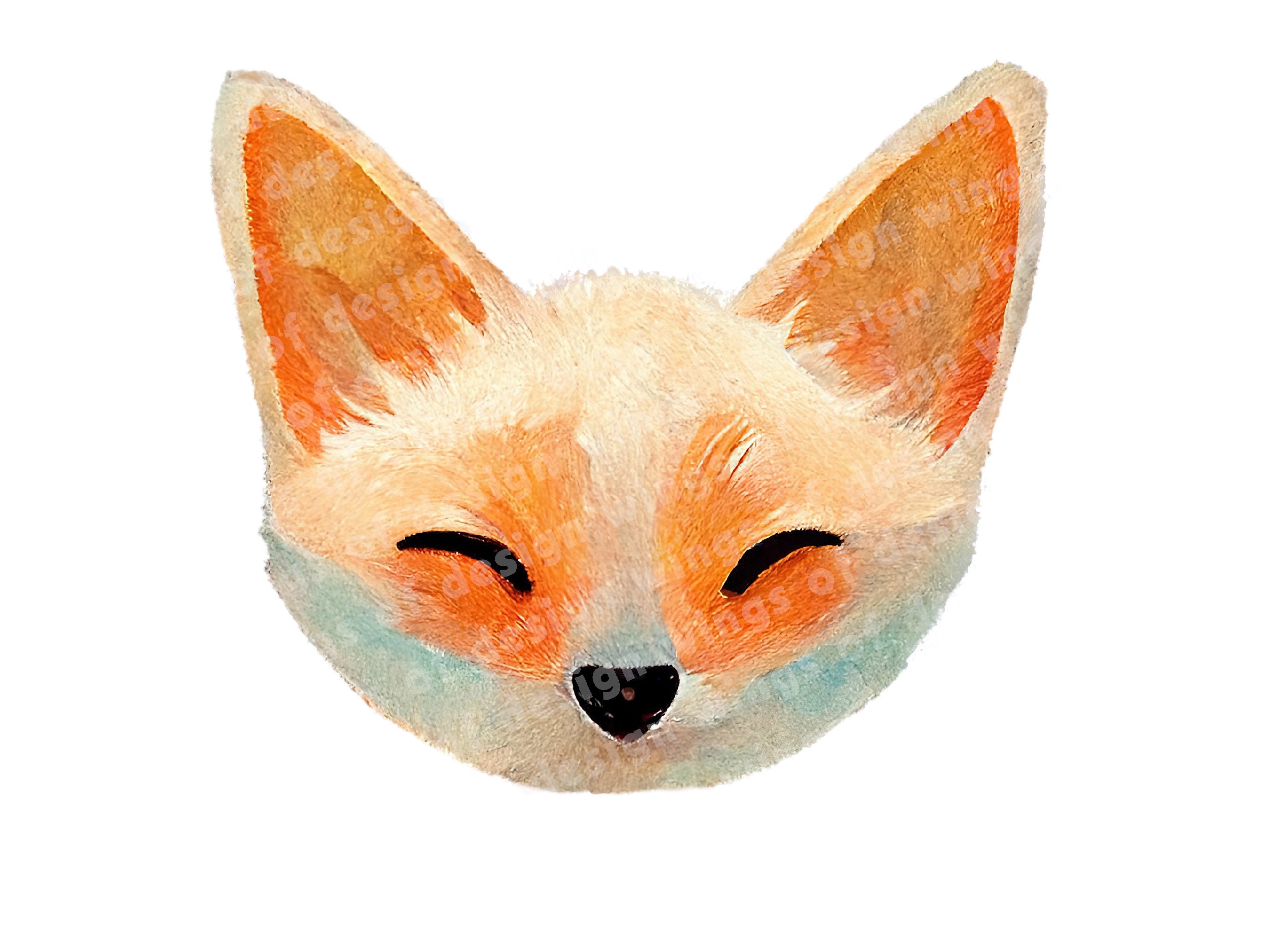 Cute Fox Head Clipart Illustration Downloadable PNG File - Etsy