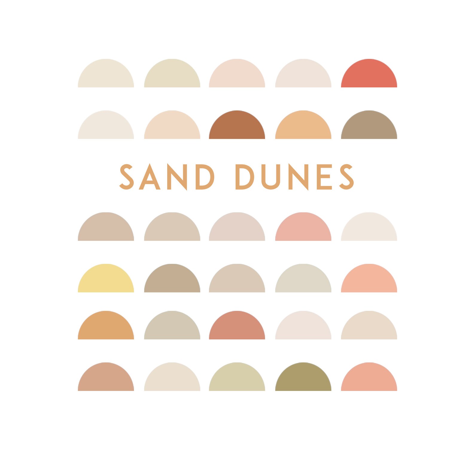 Sand Dunes Procreate Swatch Color Palette 30 Beach Themed Sandy Color
