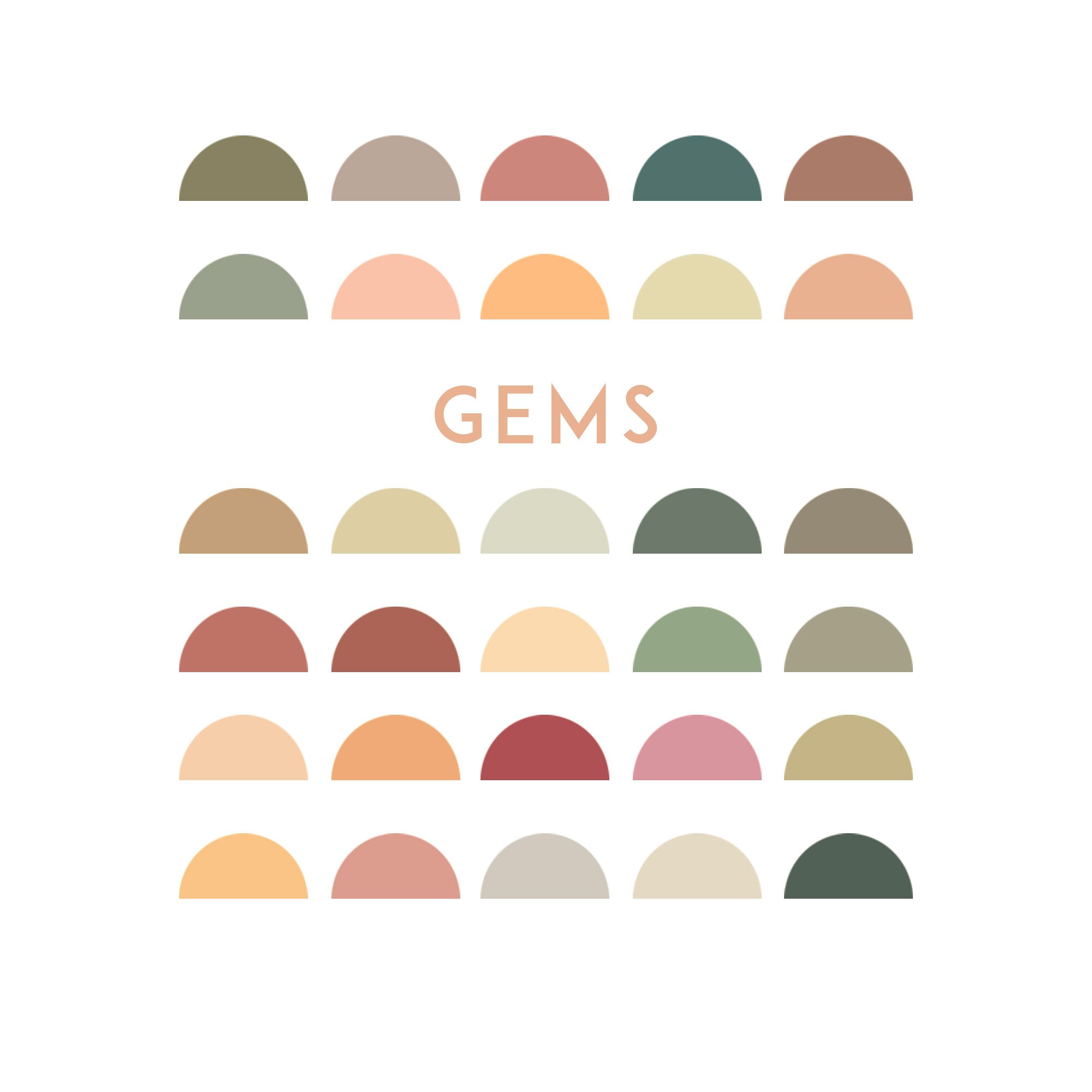 Gems Procreate and Illustrator Swatch Color Palette 30 Gem Etsy UK
