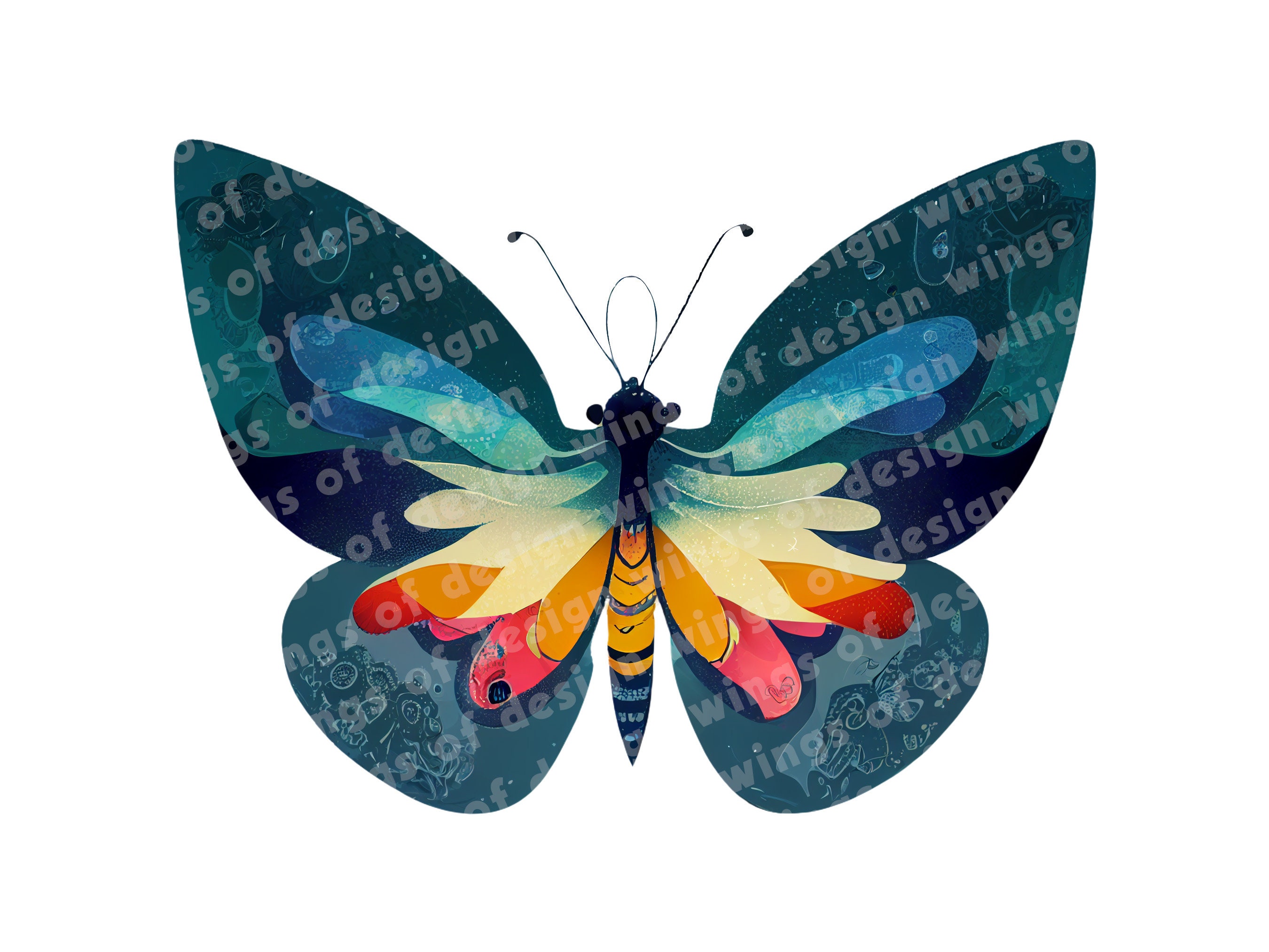 Cute Butterfly Clipart Illustration Downloadable PNG File, Transparent ...