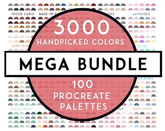 Procreate Swatch Color Palette Mega Bundle - 100 Color Palettes 3000 Hand Picked Colors