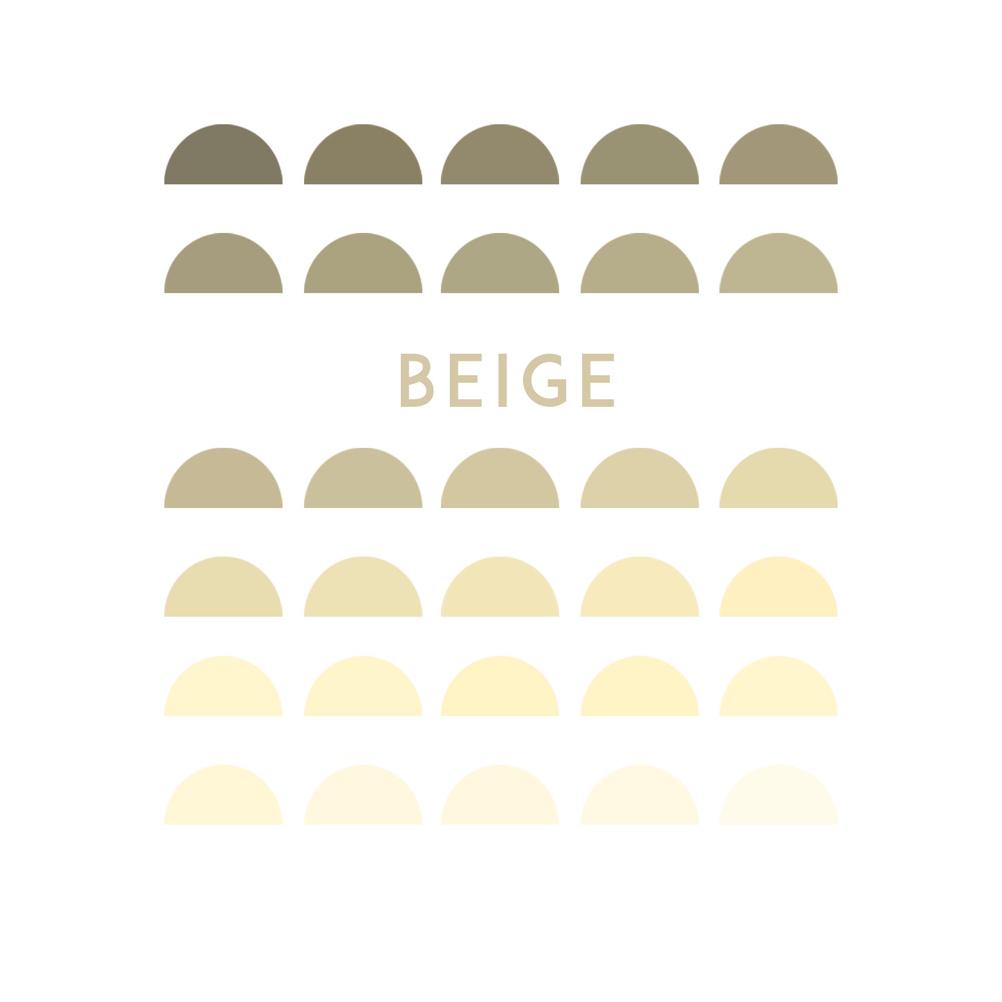 Beige Paleta de colores de muestra procreada 30 tonos de color beige