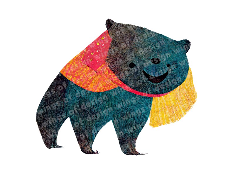 Cute Brown Bear Clipart Illustration Downloadable PNG File - Etsy
