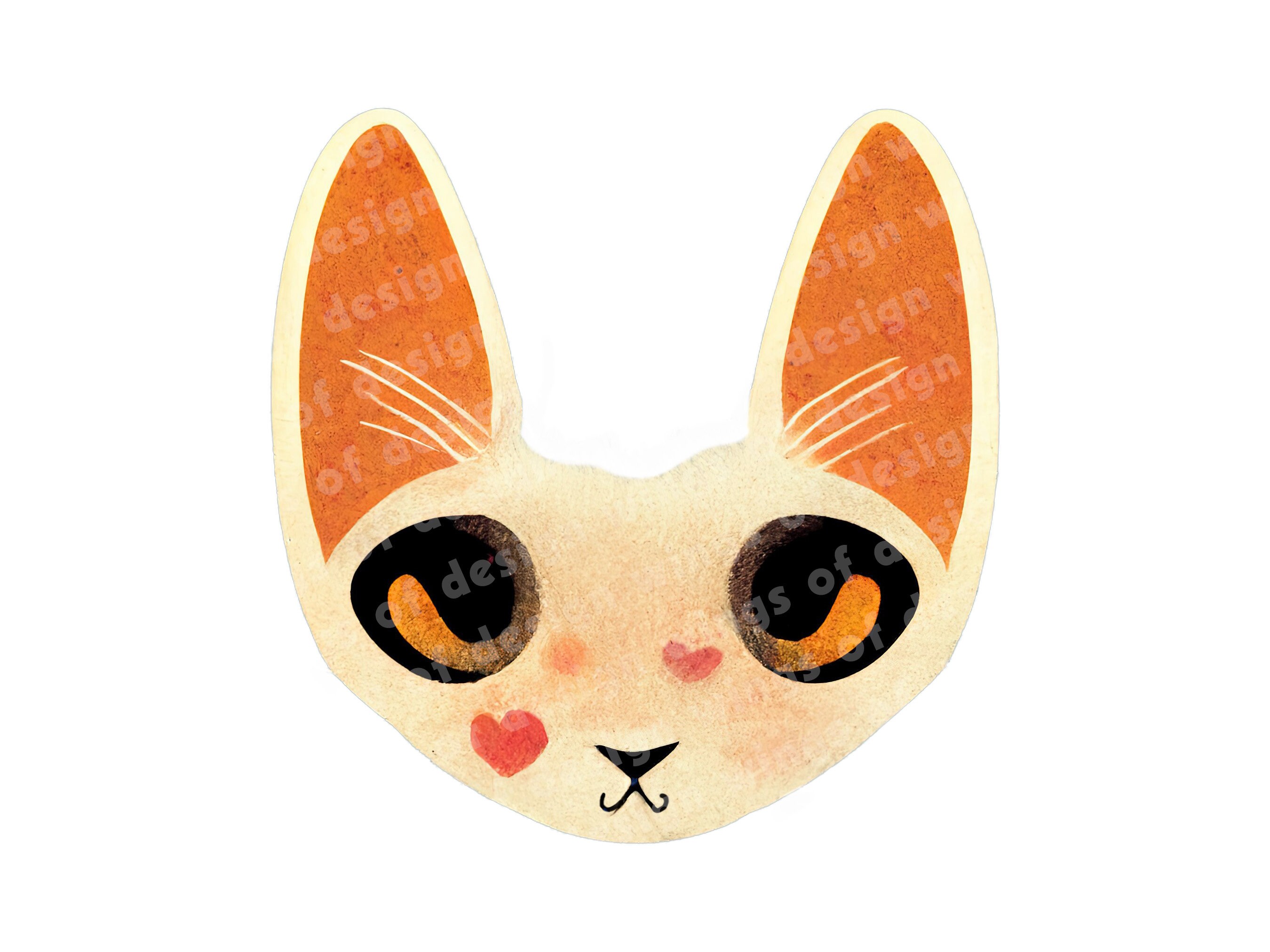 Cute Cat Head Clipart Illustration Downloadable PNG File - Etsy