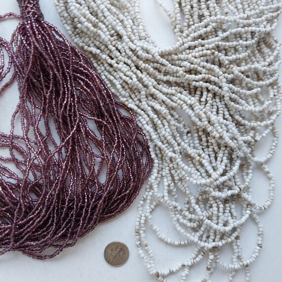 Vintage Lot of 2 Multi Row Seed Bead Loop Ball La… - image 3