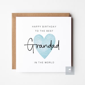 Happy Birthday Best Grandad Card, Personalised Birthday Card, Grandad Birthday Card, Grandpa, Pops, Papa, From Grandchild, Card For Him