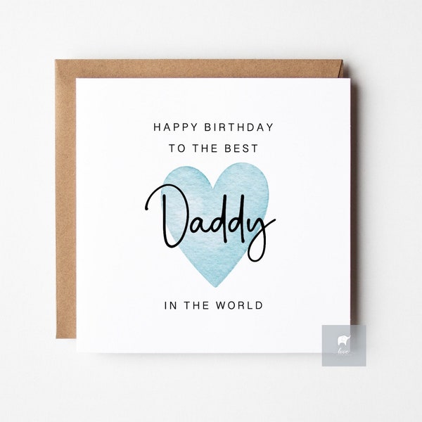 Happy Birthday Best Daddy Card, Personalised Birthday Card, Best Daddy Card, Daddy Birthday Card, Birthday Card For Daddy, Dad, Card For Him