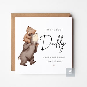 Best Daddy Bear Card, Happy Birthday, Personalised Card For Daddy, Happy Birthday Daddy Card, Daddy Birthday Card, 1st Birthday As My Daddy