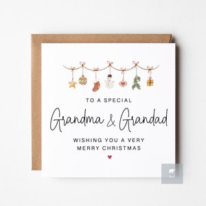 Personalised Christmas Card For Grandparents, Grandma & Grandad, Grandparent Christmas Card, Christmas Grandparents, Card From Grandchild