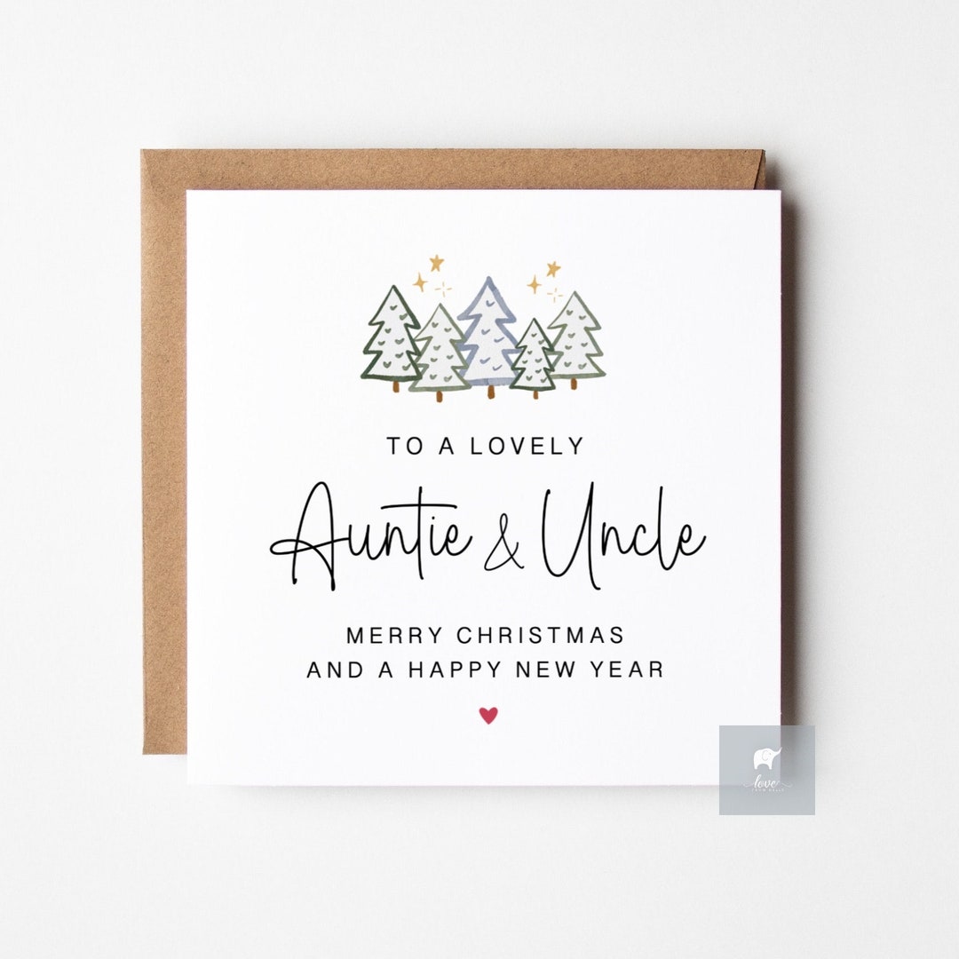 Personalised Christmas Card for Auntie & Uncle, Auntie and Uncle Christmas Card, Aunty and Uncle