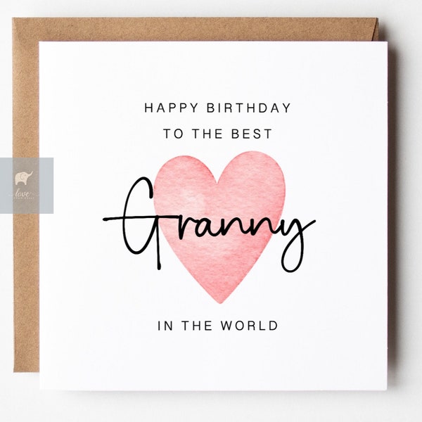 Happy Birthday Best Granny Card, Personalised Birthday Card, Granny Birthday Card, Birthday Card For Granny, Nanny, Grandma, From Grandchild