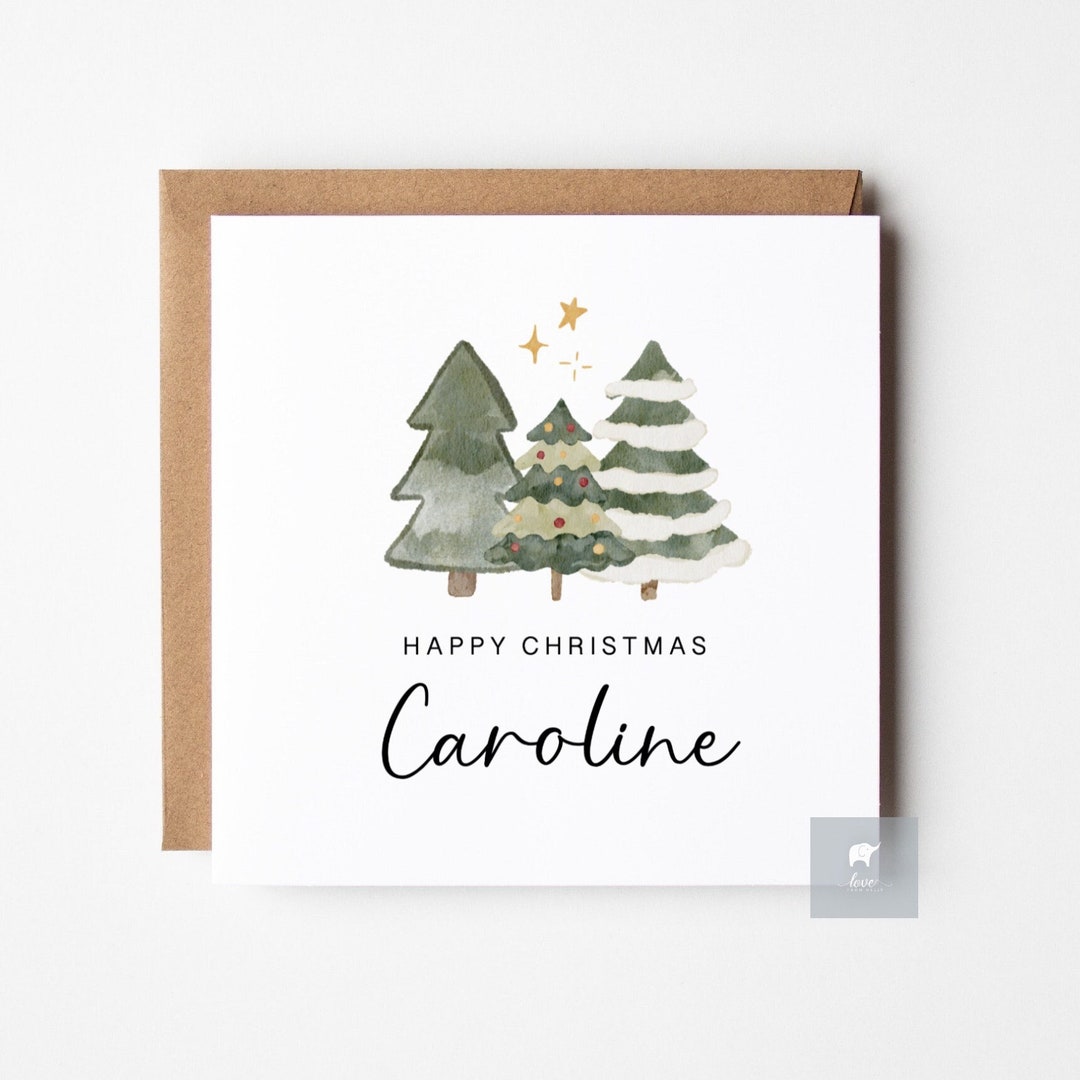 Personalised Christmas Card, Happy Christmas Card, Christmas Card With