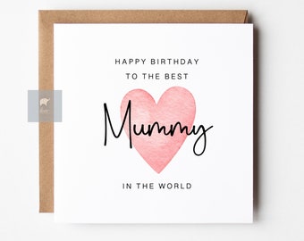 Happy Birthday Best Mummy Card, Personalised Birthday Card, Best Mummy, Mummy Birthday Card, Card For Mummy, Mum, Mother, Card For Her