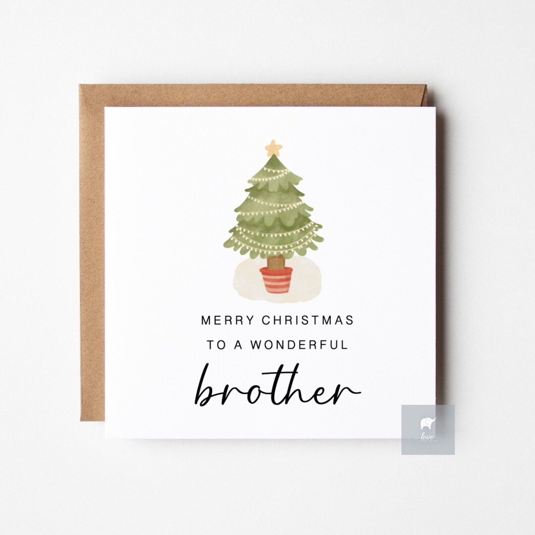 Merry Christmas Wonderful Brother, Brother Christmas Card, Christmas ...