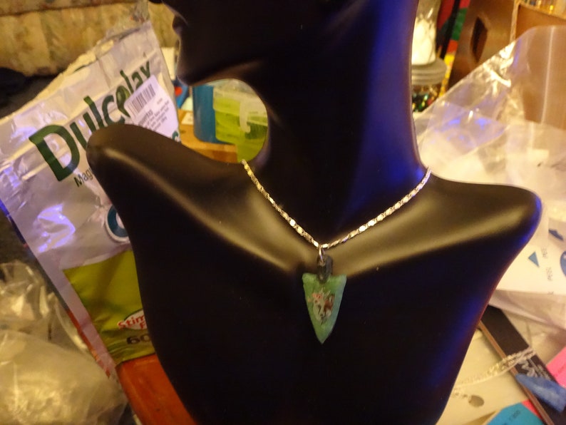 Green Wolf Arrow Necklace