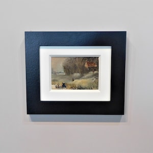 Original Dutch Oil Painting, canvas, Landscape in the Winter, Framed