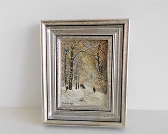 Original Dutch Oil Painting, canvas on panel (marouflé), Landscape in the Winter, signed and Framed