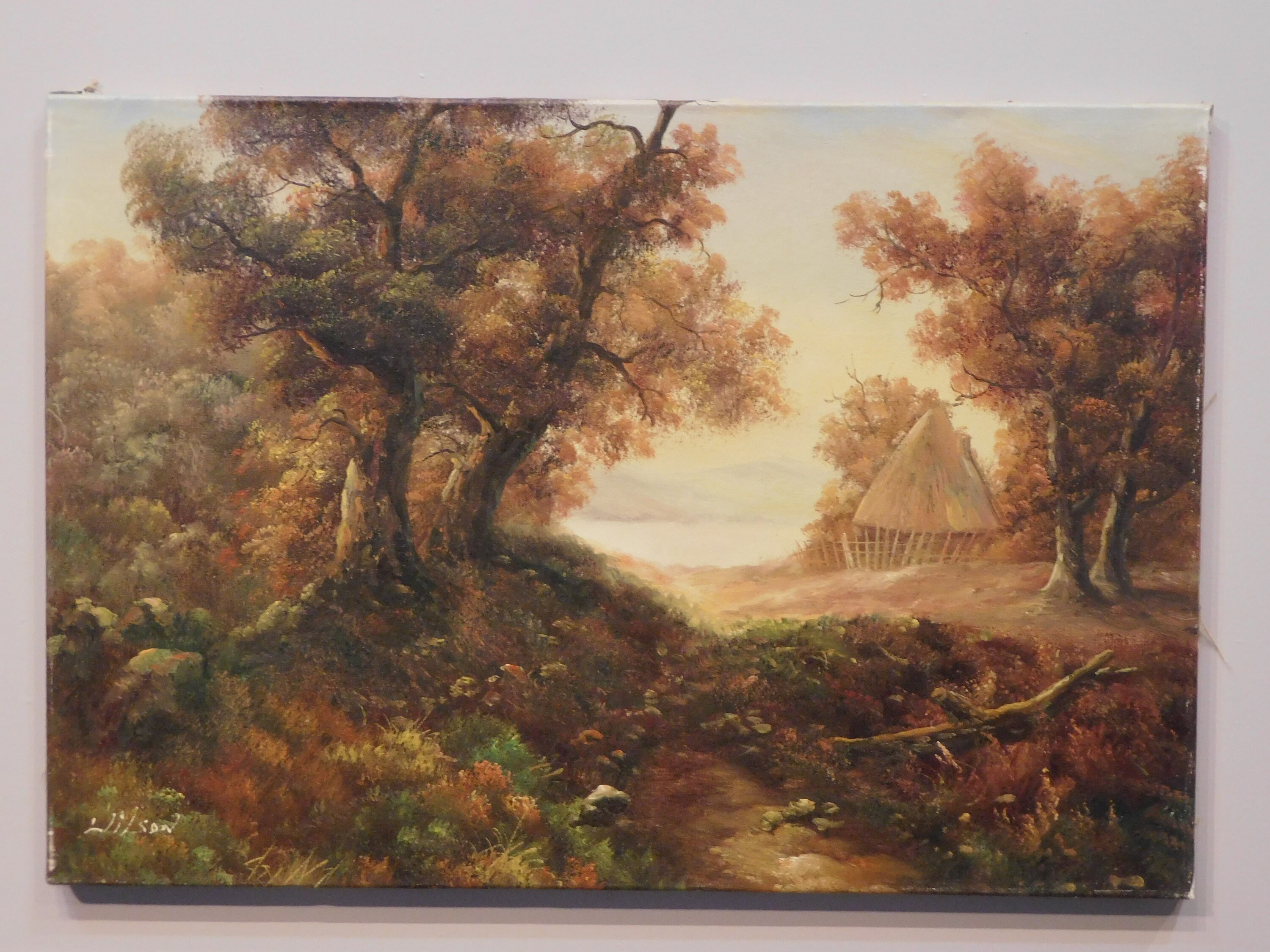 Original Oil Painting on Canvas Landscape With Barn Signed - Etsy