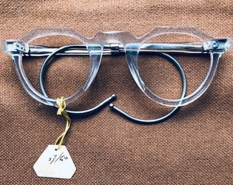Rare 1930s 1940s Crystal Crown Panto Eyeglasses Small/Children  (Handmade - France)