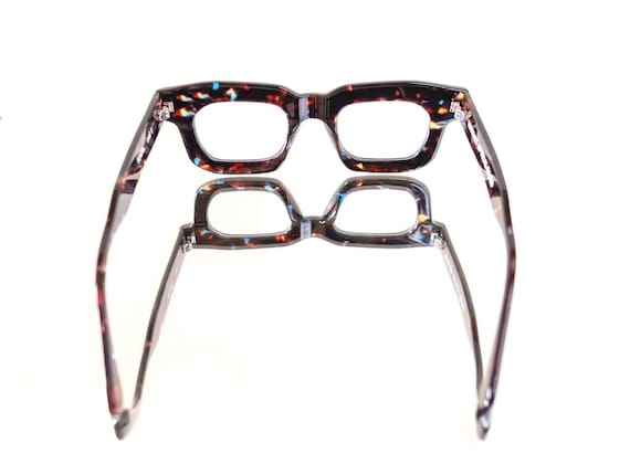 Amazing Rectangular Black Tortoise Eyeglasses - image 4