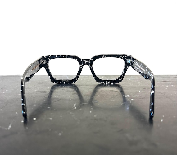 Amazing Glossy Black Marble Rectangular Eyeglasses - image 5