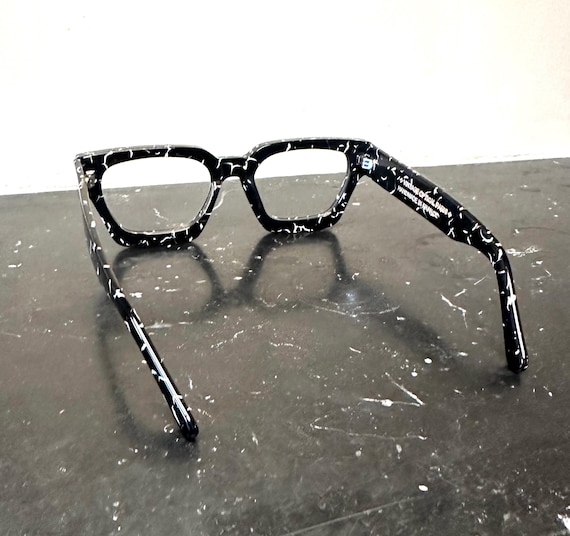 Amazing Glossy Black Marble Rectangular Eyeglasses - image 4