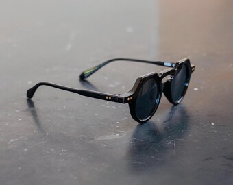 French Crown Panto Sunglasses Replica - Black - Etsy display picture 1