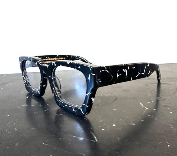 Amazing Glossy Black Marble Rectangular Eyeglasses - image 2