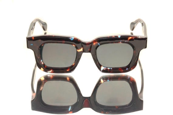 Amazing Rectangular Black Tortoise Sunglasses - image 1