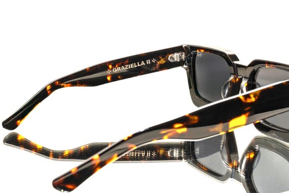 Amazing Glossy Brown Tortoise Rectangular Sunglas… - image 3