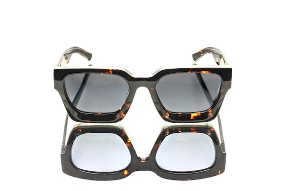 Amazing Glossy Brown Tortoise Rectangular Sunglas… - image 1
